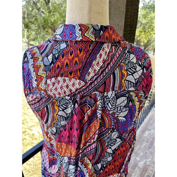 Maeve by Anthropologie Women’s Size Medium Whimsical Pintuck Button Sleeveless - Picture 7 of 14